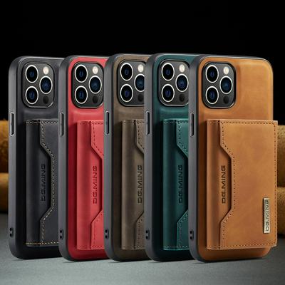DG.MING M2 Series Detachable 2-in-1 Wallet Kickstand Design Leather Coated Hybrid Case for iPhone 14 Pro