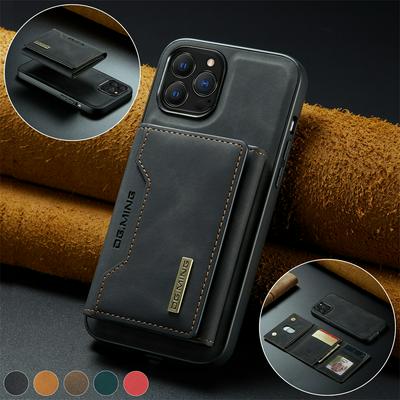DG.MING M2 Series Detachable 2-in-1 Wallet Kickstand Design Leather Coated Hybrid Case for iPhone 13 Pro