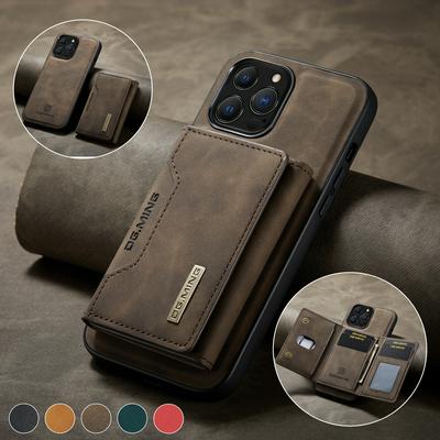 DG.MING M2 Series Detachable 2-in-1 Wallet Kickstand Design Leather Coated Hybrid Case for iPhone 13 Pro Max