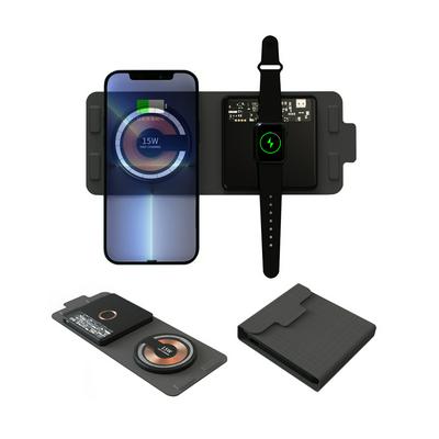 For iPhone 13 Pro Max iWatch Wireless Charger Magnetic Phone Folding Magsafe Chargers Qi Travel Portable Cell Phone Charging 15W