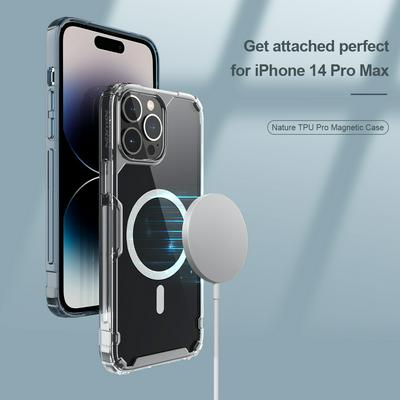 NILLKIN Nature Pro Series for iPhone 14 Pro Max Magnetic Phone Case PC+TPU Anti-drop Clear Phone Cover