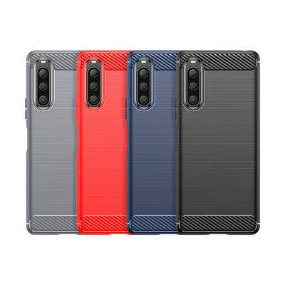 For Sony Xperia 10 V Carbon Fiber Drawing Series Scratch Resistant Shock Absorption Soft TPU Back Cover Case