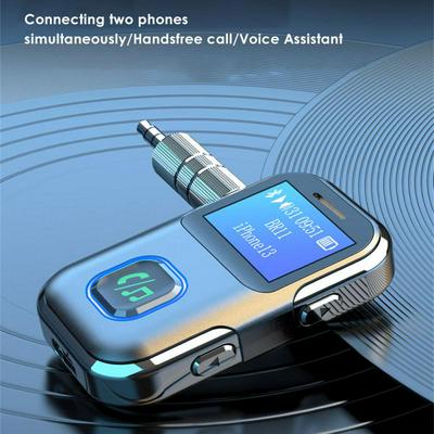 BR11 Car Bluetooth Receiver With Screen Bluetooth 5.3 Audio Receiver Adapter Handsfree Noise Reduction Bluetooth MP3 Player