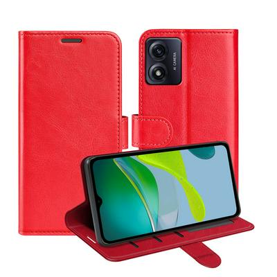 For Motorola E13 R64 Pattern Single Folded Edge Folio Flip Leather Wallet Phone Case