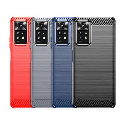 For Xiaomi Redmi Note 12 Pro 4G Carbon Fiber Drawing Series Scratch Resistant Shock Absorption Soft TPU Back Cover Case