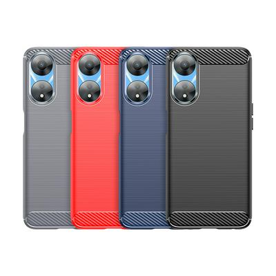 For Oppo A78 5G Carbon Fiber Drawing Series Scratch Resistant Shock Absorption Soft TPU Back Cover Case