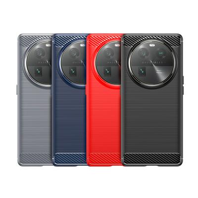 For Find X6 Pro Carbon Fiber Drawing Series Scratch Resistant Shock Absorption Soft TPU Back Cover Case