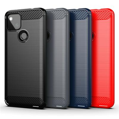 For Google Pixel 5A Carbon Fiber Drawing Series Scratch Resistant Shock Absorption Soft TPU Back Cover Case