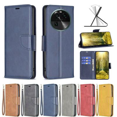 For OPPO FIND X6 5G Solid Color Sheep Pattern Scratch Resistant Wallet Leather Case