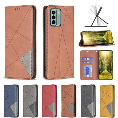 For Nokia G22 Stitching Rhombus Pattern Folio Flip PU Leather Wallet Phone Case