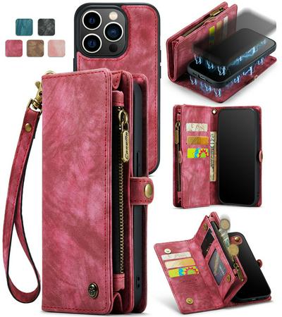 CASEME 008 Series Detachable 2-in-1 Wallet Split Leather Mobile Casing for iPhone 13 Pro