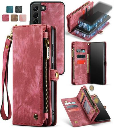 CASEME 008 Series Detachable 2-in-1 Wallet Split Leather Mobile Casing for Samsung Galaxy S21