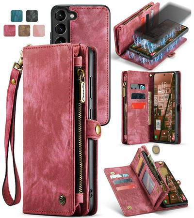 CASEME 008 Series Detachable 2-in-1 Wallet Split Leather Mobile Casing for Samsung Galaxy S23