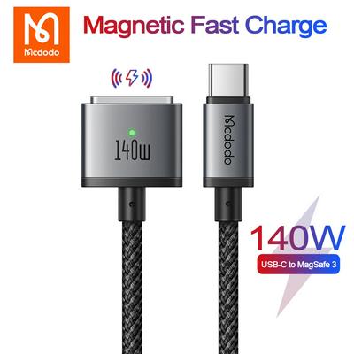 Mcdodo 140W Magnetic PD USB-C to MagSaf* 3 Fast Charge Cable For Macbook Pro Air 13 14 16 M1 M2 Dual LED Indicators Charger Cord