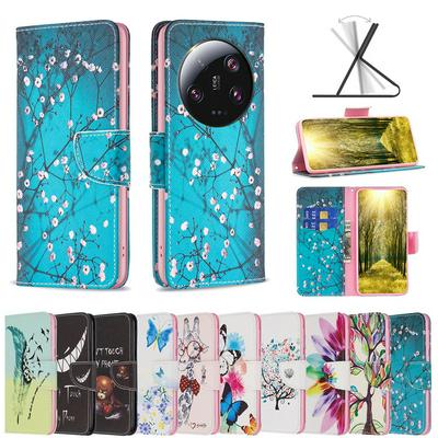 For Xiaomi 13 Ultra Color Painted Side Flip Scratch Resistant PU Leather Wallet Phone Case