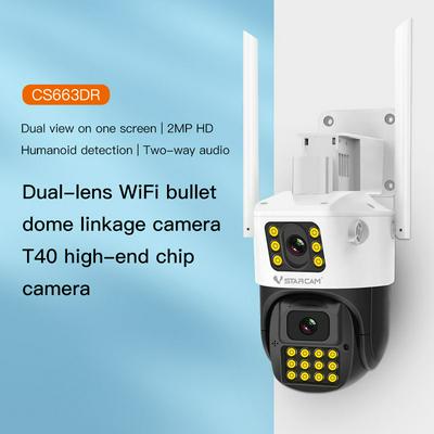 Vstarcam CS663DR AI Pyrotechnic identification Dome Wifi IP Camera Smart Dual Lens Outdoor Auto Tracking Wireless Security Camera 360°Corner PTZ CCTV Surveillance