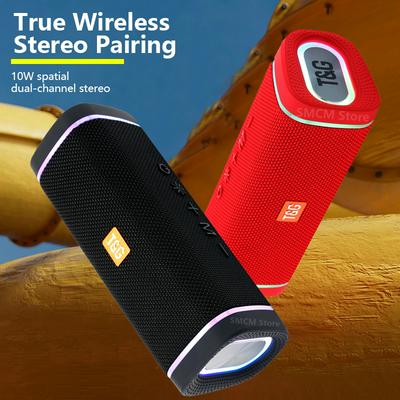 T&G TG375 LED Speaker Wireless Loudspeaker Subwoofer Portable colorful Outdoor column with FM Radio