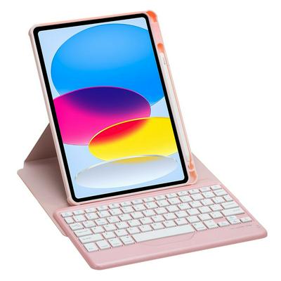 F10B Suitable for iPad 10th generation 10.9 2022 upper pen slot 360 rotation acrylic transparent case Bluetooth keyboard leather case