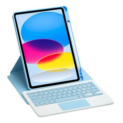 F10B-A Suitable for iPad 10th generation 10.9 inch 2022 pen slot 360 rotating acrylic transparent case with touch Bluetooth keyboard leather case