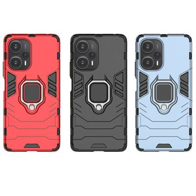 For Xiaomi Redmi Note 12 Turbo Black Panther 2 in 1 Detachable Magnetic Attraction Shockproof with Stand Hard PC + Soft TPU Back Cover Case