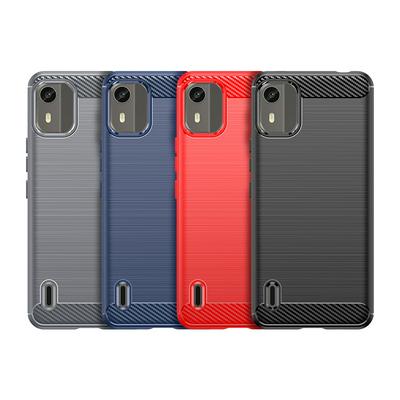 For Nokia C12 Carbon Fiber Drawing Series Scratch Resistant Shock Absorption Soft TPU Back Cover Case