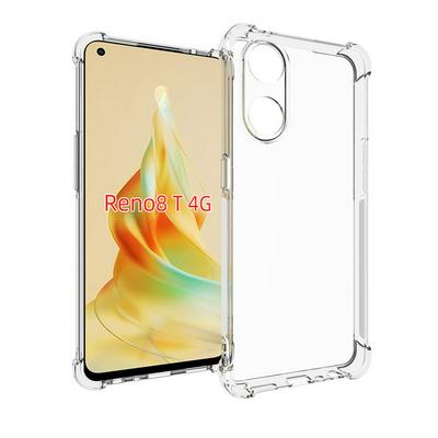 Oppo Reno 8T 4G Anti-Fingerprint Non-Slip Waterproof Four Corners Shockproof Transparent Soft TPU Back Cover Protective Case