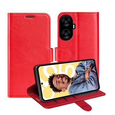 For Oppo Realme C55 R64 Pattern Single Folded Edge Folio Flip Leather Wallet Phone Case