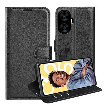 For OPPo Realme C55 Pattern Single Folded Edge Folio Flip Leather Wallet Phone Case
