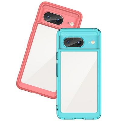 For Google Pixel 8 TPU + Acrylic Back Cover Anti-fall Clear Phone Case with Independent PC Buttons 