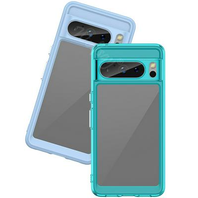 For Google Pixel 8 Pro TPU + Acrylic Back Cover Anti-fall Clear Phone Case with Independent PC Buttons 