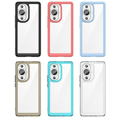 For Huawei Nova 11 Pro TPU + Acrylic Back Cover Anti-fall Clear Phone Case with Independent PC Buttons n