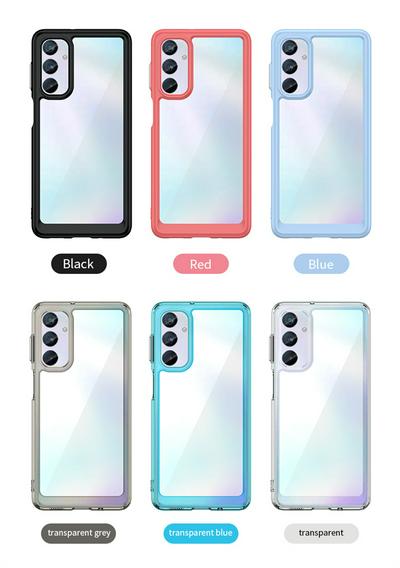 For Samsung Galaxy M54 5G TPU + Acrylic Back Cover Anti-fall Clear Phone Case with Independent PC Buttons 