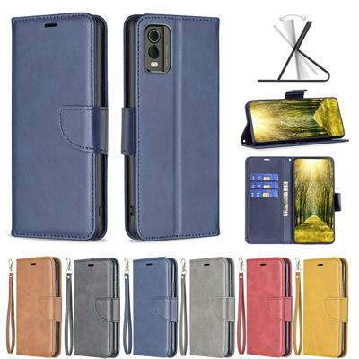 For Nokia C12 Solid Color Sheep Pattern Scratch Resistant PU Leather Wallet Phone Case with Card Slots&Stand
