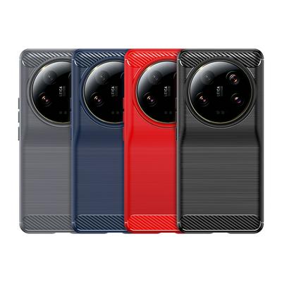 For Xiaomi 13 Ultra Carbon Fiber Drawing Series Scratch Resistant Shock Absorption Soft TPU Back Cover Case