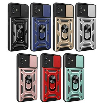 For Samsung Galaxy A04E Sergeant Shockproof Drop-proof PC+TPU Phone Protective Case with Metal Ring Kickstand and Metal Patch 