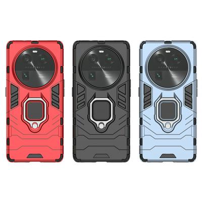 For Oppo Find X6 Black Panther 2 in 1 Detachable Magnetic Attraction Shockproof with Stand Hard PC + Soft TPU Back Cover Case