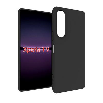 For Sony Xperia 1 V Black Matte Shockproof Durable Soft TPU Back Cover Phone Case 
