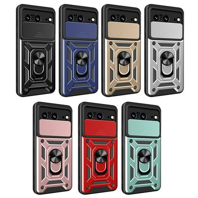 For Google Pixel 8 Pro Sergeant Shockproof Drop-proof PC+TPU Phone Protective Case with Metal Ring Kickstand and Metal Patch 