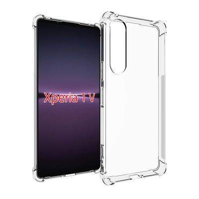 Sony Xperia 1 V Anti-Fingerprint Non-Slip Waterproof Four Corners Shockproof Transparent Soft TPU Back Cover Protective Case