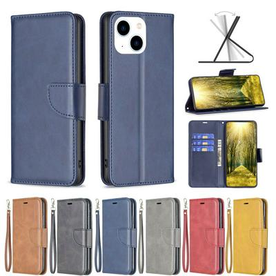 For iPhone 15 Solid Color Sheep Pattern Scratch Resistant Wallet Leather Ca