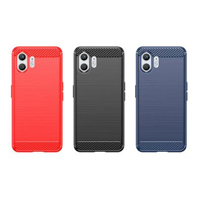 For Nothing Phone 2 Carbon Fiber Drawing Series Scratch Resistant Shock Absorption Soft TPU Back Cover Case