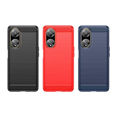 For OPPO A98 Carbon Fiber Drawing Series Scratch Resistant Shock Absorption Soft TPU Back Cover Case