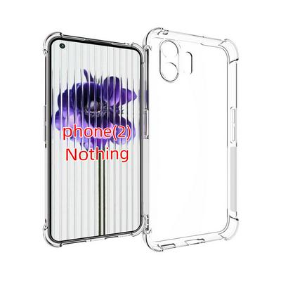 Nothing Phone 2 Anti-Fingerprint Non-Slip Waterproof Four Corners Shockproof Transparent Soft TPU Back Cover Protective Case