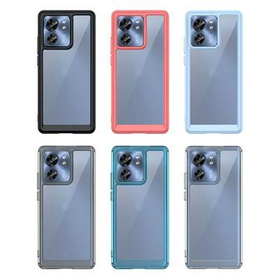 For Motorola Edge 40 TPU + Acrylic Back Cover Anti-fall Clear Phone Case with Independent PC Buttons 