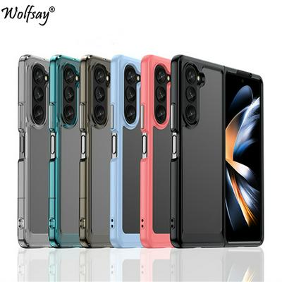 For Samsung Galaxy Z Fold 5 TPU + Acrylic Back Cover Anti-fall Clear Phone Case with Independent PC Buttons 