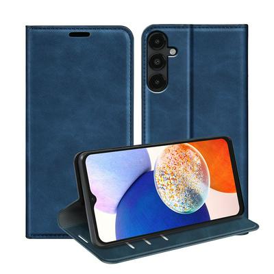 For Samsung Galaxy M14 Skin Feel Magnetic Attraction Flip Leather Wallet Case with Card Slot and Stand