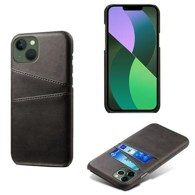 For iPhone 14 Plus Extra Thinness Premium Cowhide Leather Vintage Shockproof Hard PC Back Cover Case