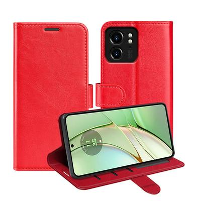 For Motorola Edge 40 R64 Pattern Single Folded Edge Folio Flip Leather Wallet Phone Case