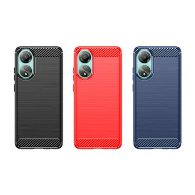 For Oppo A78 4G Carbon Fiber Drawing Series Scratch Resistant Shock Absorption Soft TPU Back Cover Case