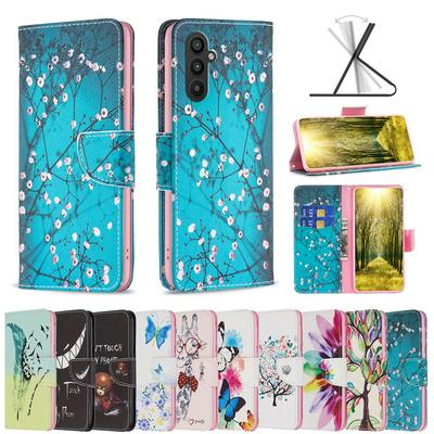For Samsung Galaxy A25 Color Painted Side Flip Scratch Resistant PU Leather Wallet Phone Case